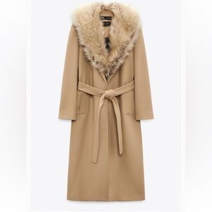 Zara long wool blend coat
